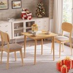 Compact Bamboo Square Dining Table for Two