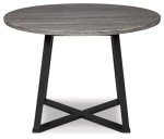 Mid Century Round Dining Table with Metal Legs