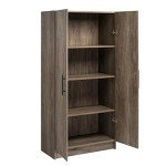 Drifted Gray 32" Storage Cabinet with 3 Shelves