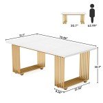 Tribesigns Modern Rectangular Dining Table for 6-8