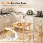 Compact Bamboo Square Dining Table for Two