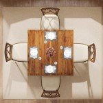 39" Square Dining Table for 4 - Brown Wood