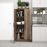 Drifted Gray 32" Storage Cabinet with 3 Shelves