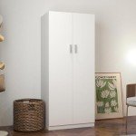White 2-Door Bedroom Wardrobe Closet