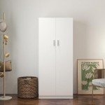 White 2-Door Bedroom Wardrobe Closet