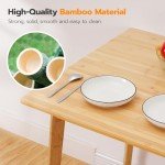 Compact Bamboo Square Dining Table for Two