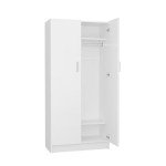 White 2-Door Bedroom Wardrobe Closet