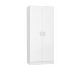 White 2-Door Bedroom Wardrobe Closet