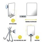 Fogless Shower Mirror with Suction Cup & Razor Holder