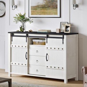 Farmhouse Buffet Cabinet with Sliding Barn Doors