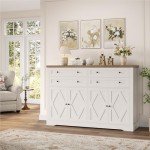 Stylish 55" Coffee Bar Cabinet with Storage