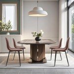 Set of 4 Dark Brown Faux Leather Dining Chairs