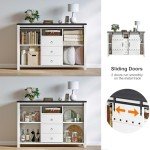 Farmhouse Buffet Cabinet with Sliding Barn Doors