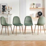 Modern Velvet Dining Chairs Set of 4 - Green
