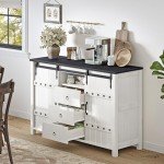 Farmhouse Buffet Cabinet with Sliding Barn Doors