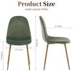 Modern Velvet Dining Chairs Set of 4 - Green