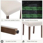 Stylish Cream Upholstered Parsons Dining Chairs, Set of 2