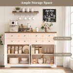 Stylish 55" Coffee Bar Cabinet with Storage