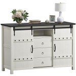 Farmhouse Buffet Cabinet with Sliding Barn Doors