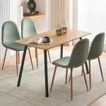 Modern Velvet Dining Chairs Set of 4 - Green