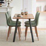 Modern Velvet Dining Chairs Set of 4 - Green