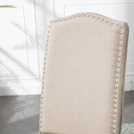 Stylish Cream Upholstered Parsons Dining Chairs, Set of 2