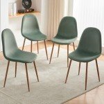 Modern Velvet Dining Chairs Set of 4 - Green