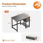 Modern Black Computer Desk with Storage and Hooks