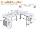 White 66" L-Shaped Desk with Shelves and Drawers