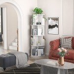 Aheaplus 360° Rotating Corner Bookshelf - White