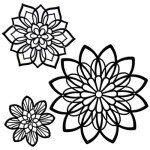 3-Piece Black Metal Flower Wall Art Set