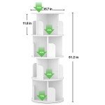 Aheaplus 360° Rotating Corner Bookshelf - White