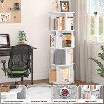 Aheaplus 360° Rotating Corner Bookshelf - White