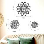 3-Piece Black Metal Flower Wall Art Set
