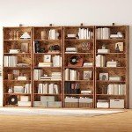 Set of 2 Tall 6-Tier Floor Bookshelves