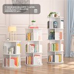 Aheaplus 360° Rotating Corner Bookshelf - White