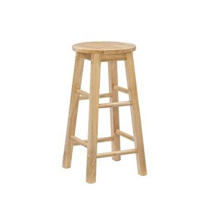 24-Inch Round Seat Natural Barstool by Linon