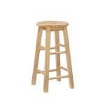 24-Inch Round Seat Natural Barstool by Linon
