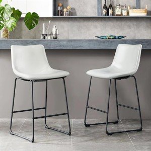 PUKAMI Set of 2 Modern Counter Height Bar Stools