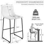PUKAMI Set of 2 Modern Counter Height Bar Stools