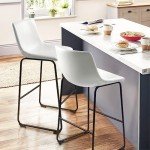 PUKAMI Set of 2 Modern Counter Height Bar Stools