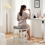 Set of 4 Modern Upholstered Bar Stools