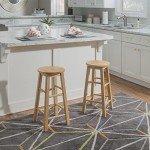 24-Inch Round Seat Natural Barstool by Linon