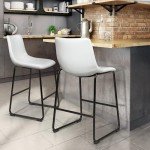 PUKAMI Set of 2 Modern Counter Height Bar Stools
