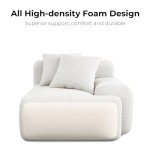 Beige L-Shaped Modular Sectional Sofa with Ottoman