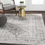 Desta Vintage Oriental Area Rug - Charcoal 5'3" x 7'3
