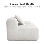 Beige L-Shaped Modular Sectional Sofa with Ottoman
