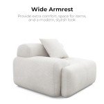 Beige L-Shaped Modular Sectional Sofa with Ottoman