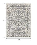 Palace Ivory Grey Black 5'3" x 7' Area Rug