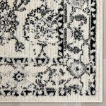 Palace Ivory Grey Black 5'3" x 7' Area Rug